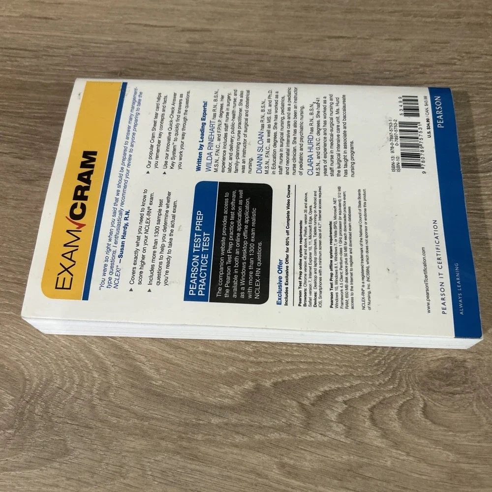 NCLEX-RN Practice Questions Exam Cram 5th Edition Paperback No CD